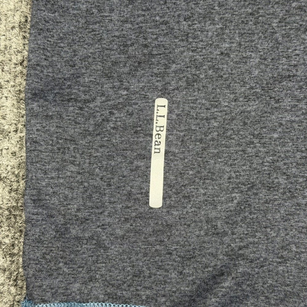 LL Bean Mens‎ XL Regular Performance Tee Shirt Heather Navy Blue Recycled Poly - Picture 7 of 7